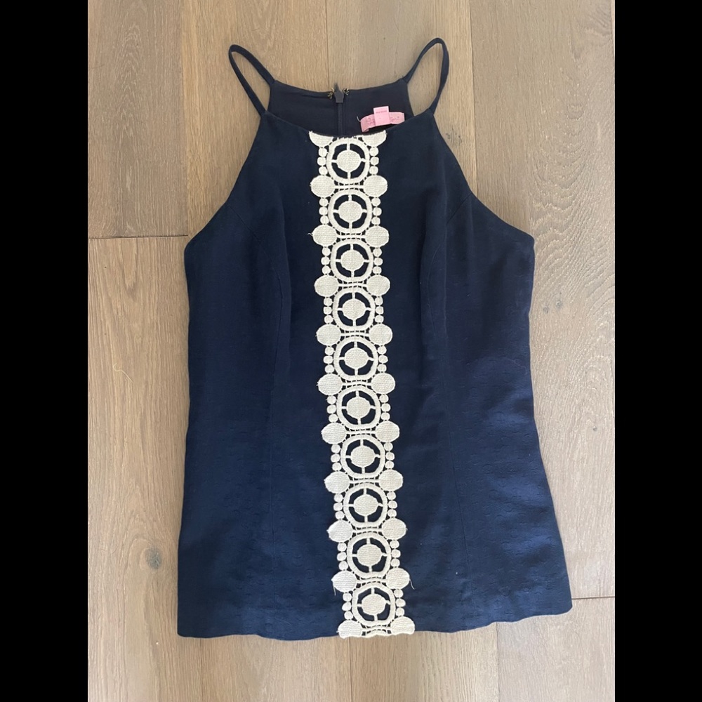 Lilly Pulitzer navy & white tank